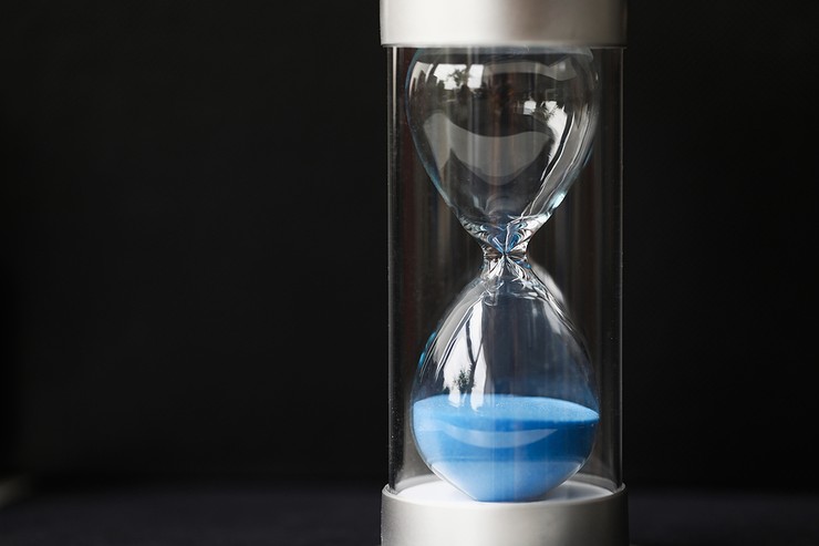 Hourglass with Blue Sand